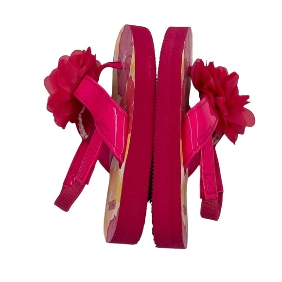 NWT Gymboree Pink Yellow Floral Thong Slingback Sandals Size 5/6 Girl's - Picture 5 of 7